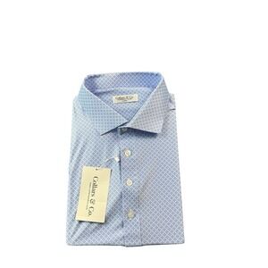 Collars & Co. Purple White Geometric Dress Collar Men's Polo Size XL NWT